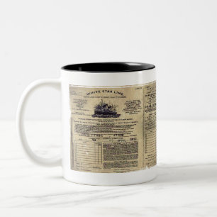 Caneca De Café Em Dois Tons Bilhete RMS 1912 titânico