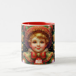 CANECA DE CAFÉ EM DOIS TONS BILL~ CHRISTMAS CRIANÇA ~