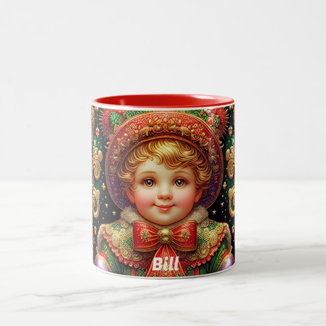 CANECA DE CAFÉ EM DOIS TONS BILL~ CHRISTMAS CRIANÇA ~ (Centro)