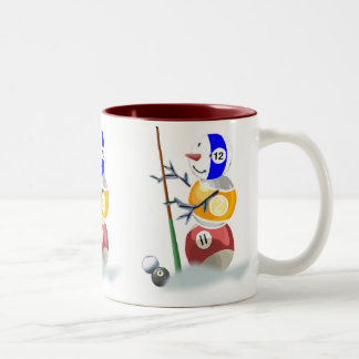 Caneca De Café Em Dois Tons Billiard Ball Snowman Natal