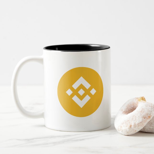 Caneca De Café Em Dois Tons Binance BNB (Com Donut)