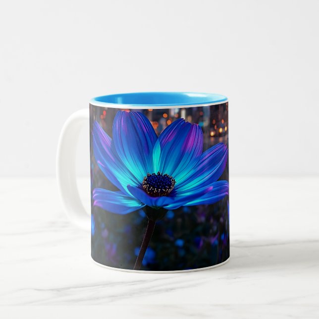 Caneca De Café Em Dois Tons Bio Blue (Frente Esquerda)