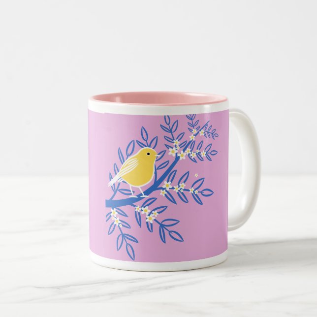 Caneca De Café Em Dois Tons Bird Art Mugs (Frente Esquerda)