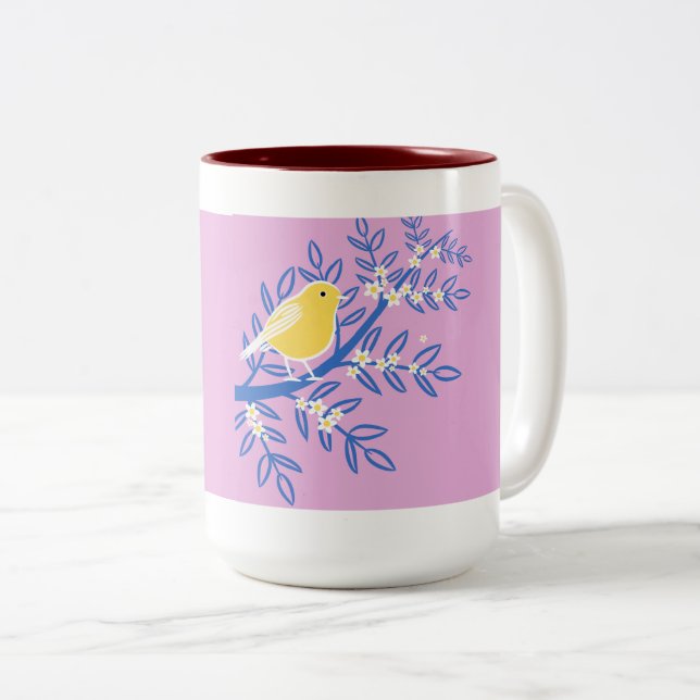 Caneca De Café Em Dois Tons Bird Art Mugs (Frente Esquerda)