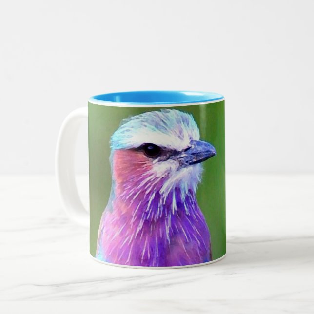 Caneca De Café Em Dois Tons Bird blue_iphone (Frente Esquerda)