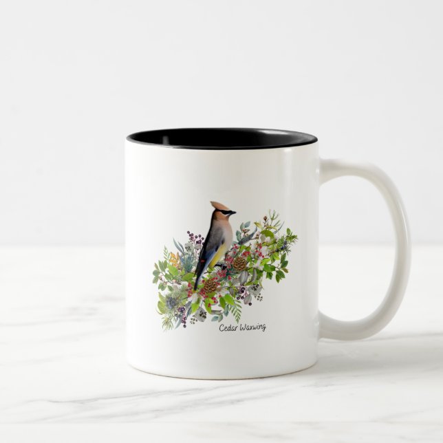 Caneca De Café Em Dois Tons Bird Mug Cedar Waxwing (Direita)