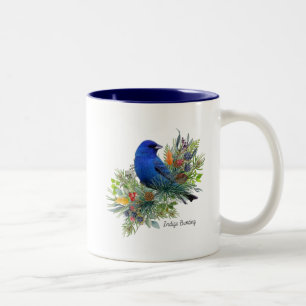 Caneca De Café Em Dois Tons Bird Mug Indigo Bunting