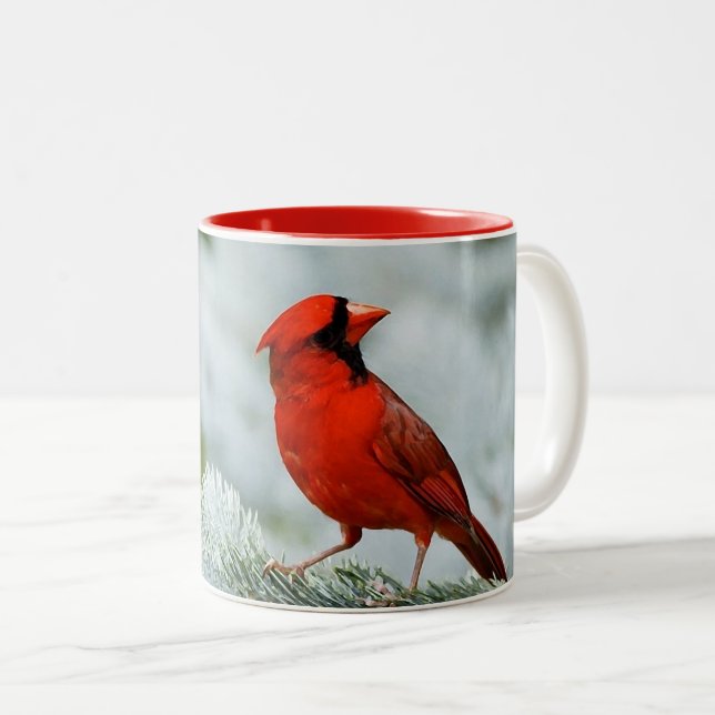 Caneca De Café Em Dois Tons Bird red_iphone (Frente Esquerda)