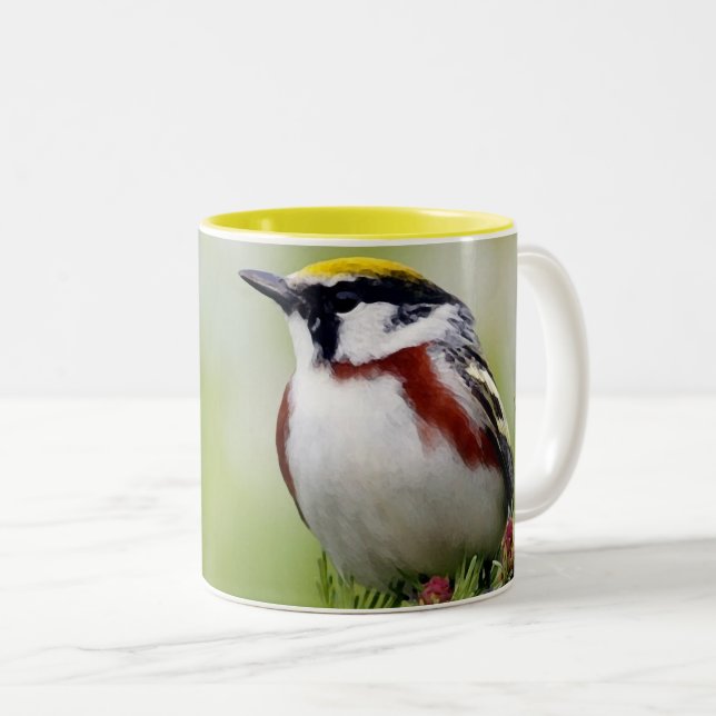 Caneca De Café Em Dois Tons Bird yellow_iphone (Frente Esquerda)