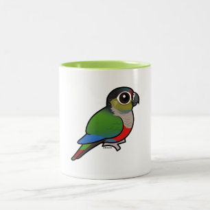 Caneca De Café Em Dois Tons Birdorable Carmesim-inchou o Parakeet