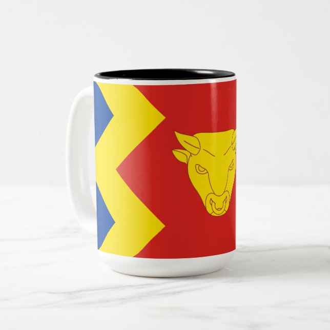 Caneca De Café Em Dois Tons Birmingham City Flag (Frente Esquerda)