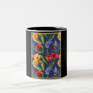 Caneca De Café Em Dois Tons Birth Month Flower August Poppy