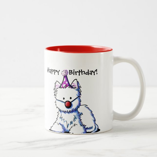 Caneca De Café Em Dois Tons Birthday Westie Mug (Direita)