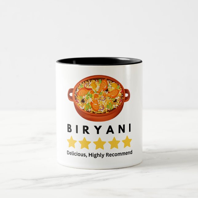 Caneca De Café Em Dois Tons biryani lover T-Shirt (Centro)