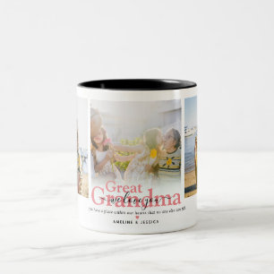 Caneca De Café Em Dois Tons Bisavó 'Nós Te Amamos' 3 Colagem de Fotos