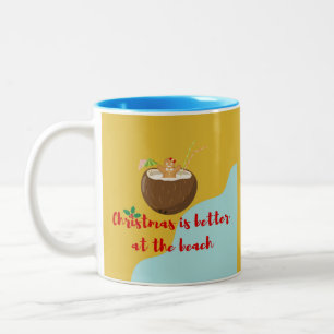 Caneca De Café Em Dois Tons Biscoito de Natal de Praia