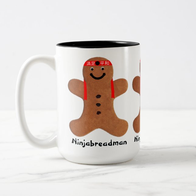 Caneca De Café Em Dois Tons Biscoito de Ninjabreadman (biscoito) (Esquerda)