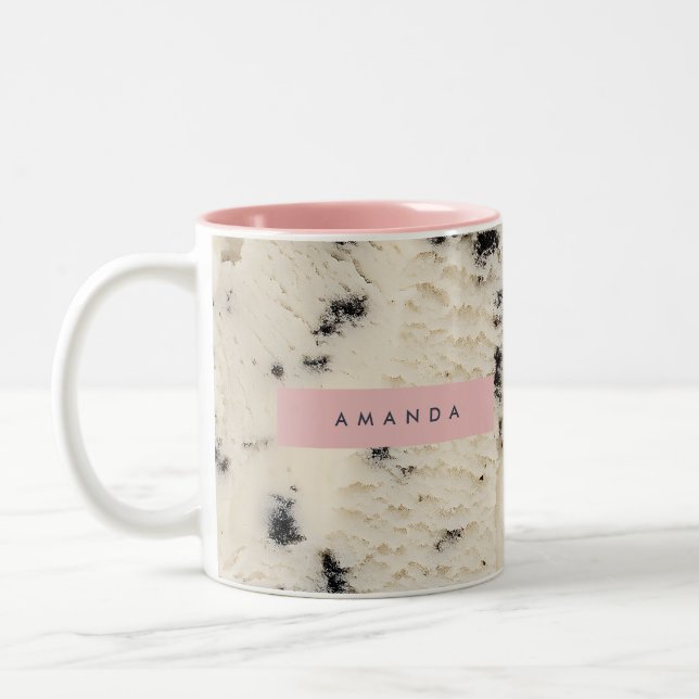 Caneca De Café Em Dois Tons Biscoito Personalizado com Padrão de Creme (Esquerda)