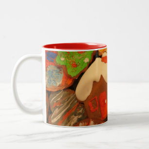 Caneca De Café Em Dois Tons Biscoitos de Gengibre Glasados