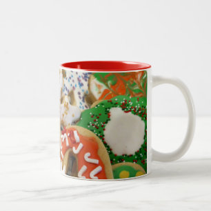 Caneca De Café Em Dois Tons Biscoitos de Natal II Colorido Feriado de Panifica