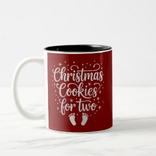 Caneca De Café Em Dois Tons Biscoitos de Natal para Duas Gravidez Maternidade