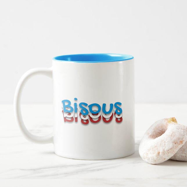 Caneca De Café Em Dois Tons Bisous (beijos) (Com Donut)