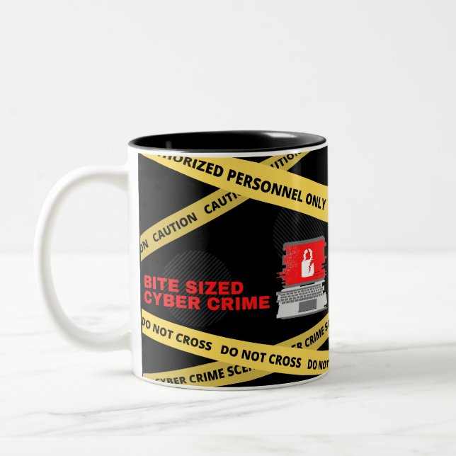 Caneca De Café Em Dois Tons Bite Sized Cyber Crime Banner Mug (Esquerda)