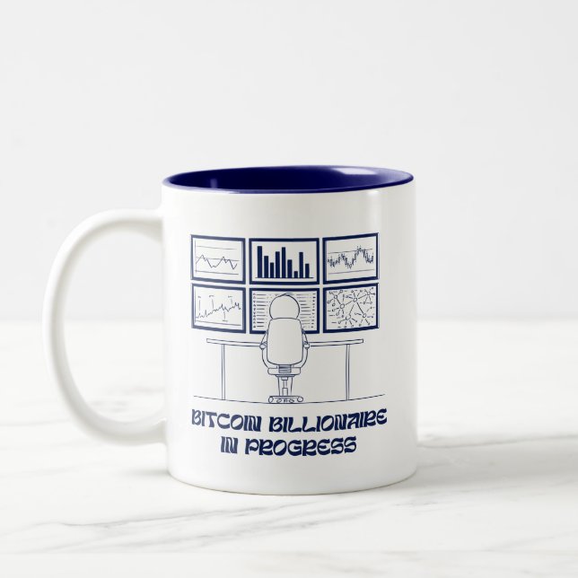 Caneca De Café Em Dois Tons Bitmoney Billionaire In Progress Mug (Esquerda)