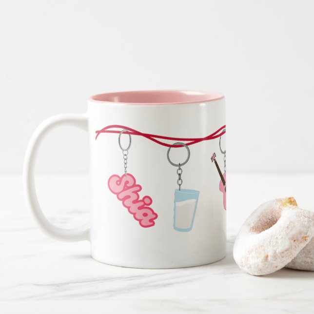Caneca De Café Em Dois Tons BL Starter Pack Mug (Interior Rosa) (Com Donut)