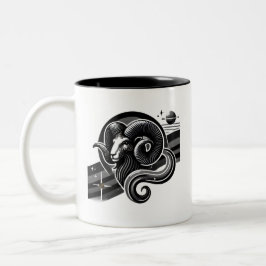 Caneca De Café Em Dois Tons Black and White Aries