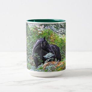Caneca De Café Em Dois Tons Black & Bay New Forest Ponies, Hampshire, Inglater