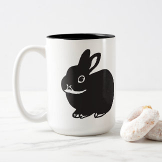 Caneca De Café Em Dois Tons Black bunnys' mug cup