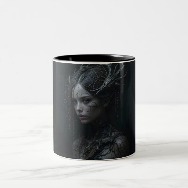 Caneca De Café Em Dois Tons Black Gothic Girl (Centro)