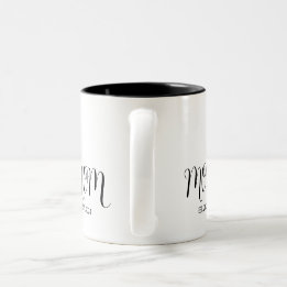 Caneca De Café Em Dois Tons Black Graceful Script Established New Mom