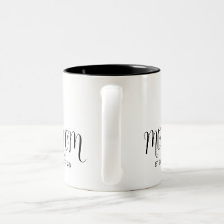 Caneca De Café Em Dois Tons Black Graceful Script Established New Mom