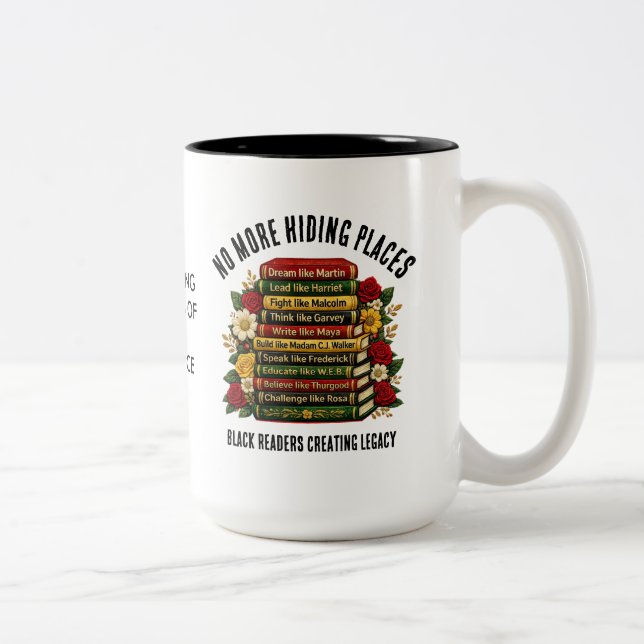 Caneca De Café Em Dois Tons Black History Month Centennial Heroes Bookish Gift (Direita)