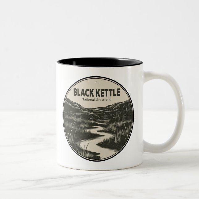 Caneca De Café Em Dois Tons Black Kettle National Grassland Stream (Direita)