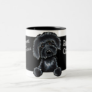 Caneca De Café Em Dois Tons Black Labradoodle Art