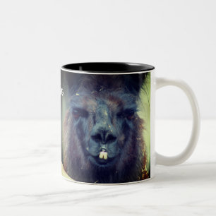Caneca De Café Em Dois Tons Black Lama Animal Personalizado