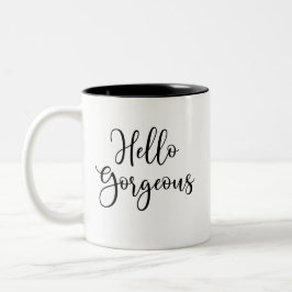 Caneca De Café Em Dois Tons Black Script Hello Gorgeous