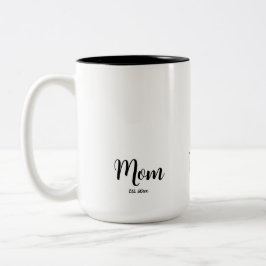 Caneca De Café Em Dois Tons Black White Mom Established Year New Mom Gift