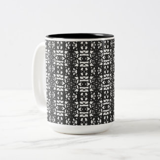 Caneca De Café Em Dois Tons Black & White Unique Abstract Pattern
