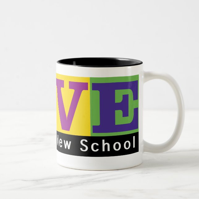 Caneca De Café Em Dois Tons Blacksburg New School Merch Mug (Direita)