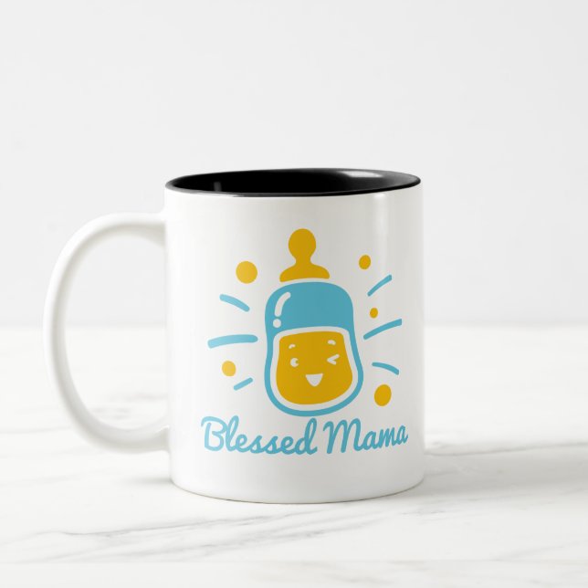 Caneca De Café Em Dois Tons Blessed Mama (Esquerda)