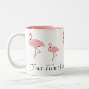 Caneca De Café Em Dois Tons Bloco de Sinalização Rosa Nome Personalizado