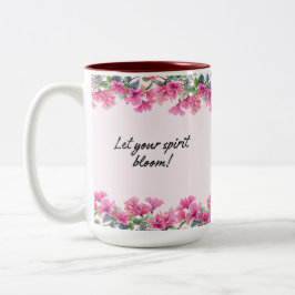 Caneca De Café Em Dois Tons Blogues Florais Rosa