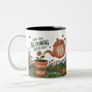 Caneca De Café Em Dois Tons "Bloom onde você está plantado caneca"
