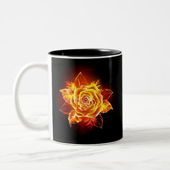 Caneca De Café Em Dois Tons Blooming Fire Rosa (Esquerda)