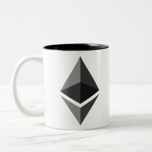 Caneca De Café Em Dois Tons Bloqueio do logotipo Ethum ETH Crypto
