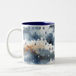Caneca De Café Em Dois Tons Blue Clouds Rainy Day